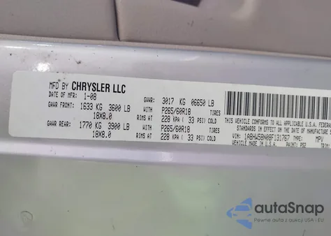 2008 Chrysler Aspen Limited z USA, uszkodzony, nr VIN 1A8HW58N08F131767